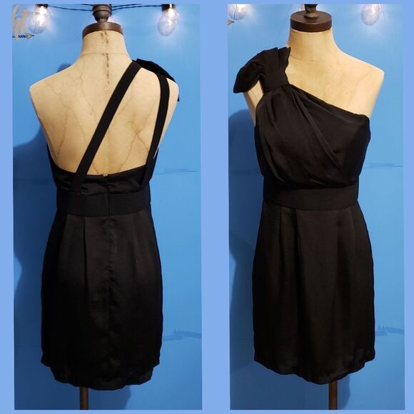 BCBGeneration Unique One Shoulder Black Dress Size 2 - Picture 3 of 7